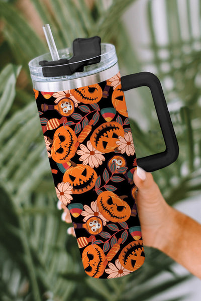 Multicolour Halloween Pumpkin Print 304 Stainless Vacuum Cup-Accessories-MomFashion