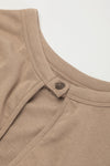 Light French Beige Cap Sleeve Open Back Drawstring Jogger Jumpsuit-Bottoms-MomFashion