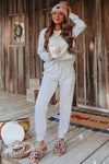 Gray Long Sleeve Pullover and Jogger Pants Lounge Set-Loungewear-MomFashion