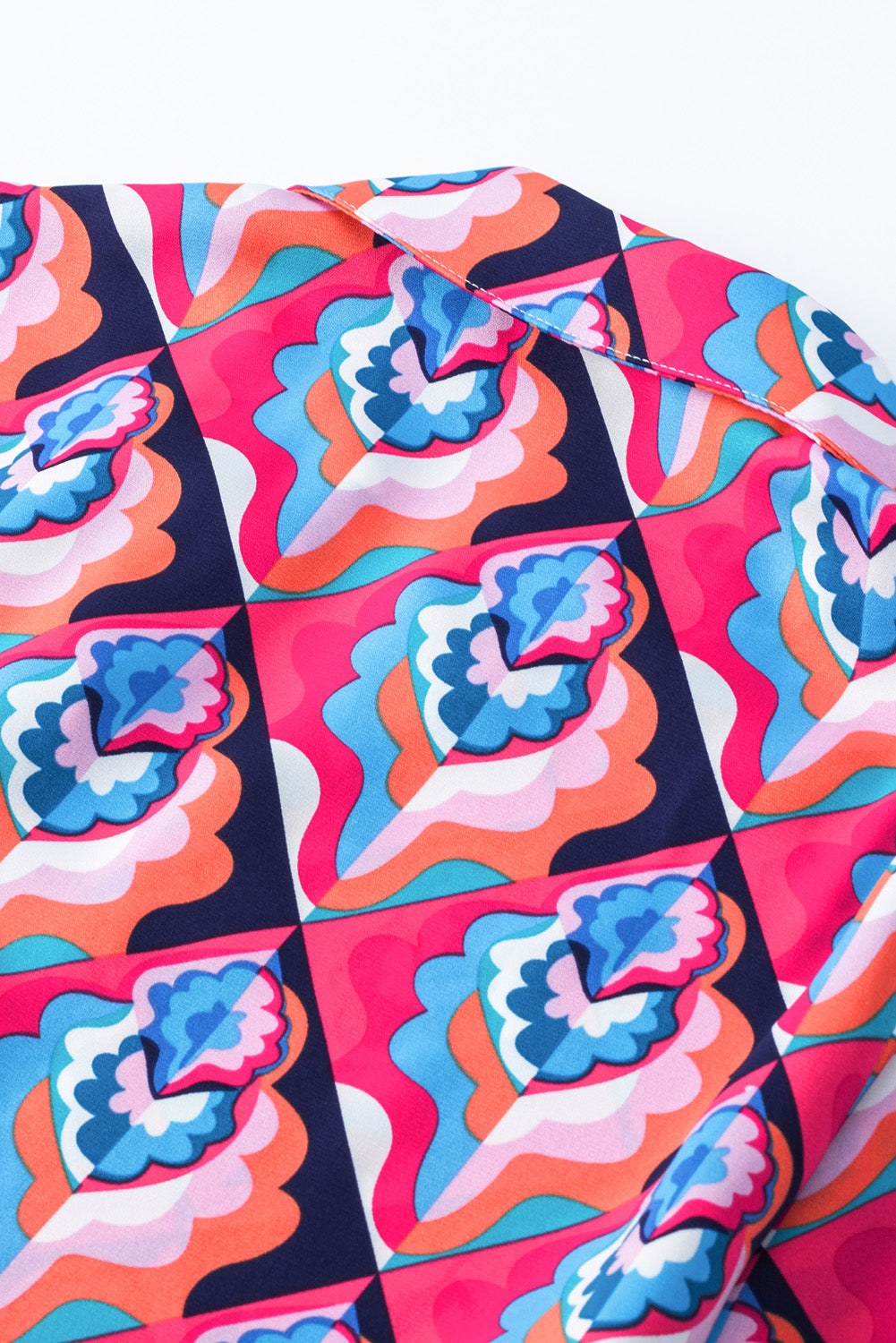 Abstract Geometric Print Long Sleeve High Waist Dress-Dresses-MomFashion