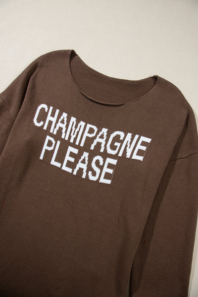 Desert Palm Champagne Please Graphic Sweater-Tops-MomFashion