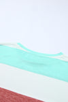 Green Plus Size Colorblock Pullover Top-Plus Size-MomFashion