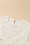 Apricot Guipure Lace Crochet Keyhole Back Tank Top-Tops-MomFashion