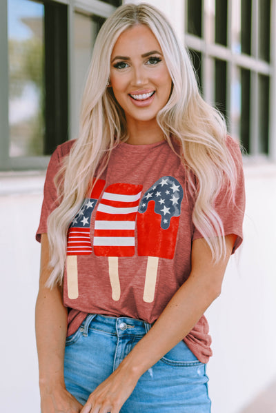 Patriotic Popsicles Short Sleeve Tee-Graphic-MomFashion