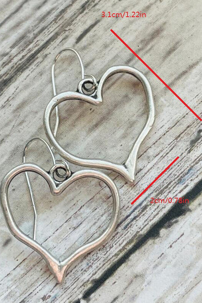 Silvery Heart Shape Hook Drop Earrings-Accessories-MomFashion