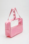 Light Pink TRAVEL Chenille Letter Clear PVC Makeup Bag-Accessories-MomFashion