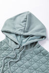 Light Grey Drop Shoulder Quilted Patchwork Kangaroo Pocket Hoodie-Tops-MomFashion