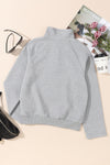 Light Grey Textured Knit Buttoned Kangaroo Pocket Sweatshirt-Tops-MomFashion