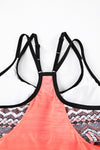 Pink Printed Lined Tankini Swimsuit-Swimwear-MomFashion