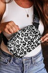 Black Leopard Print Buckle Canvas Chest Bag 20*5*14cm-Shoes & Bags-MomFashion