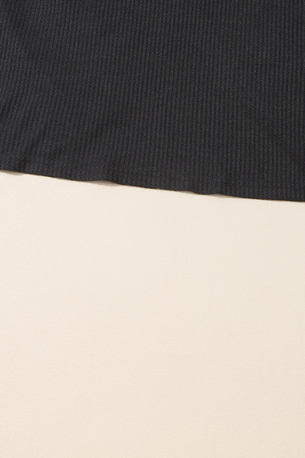 Black Sequin Patchwork Sleeve Open Back Waffle Knit Top-Tops-MomFashion