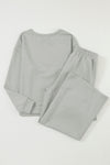 Gray Ultra Loose Textured 2pcs Slouchy Outfit-Loungewear-MomFashion