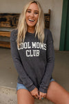 Gray COOL MOMS CLUB Drop Shoulder Sweatshirt-Tops-MomFashion