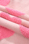 Light Pink Valentine’s Day Heart Jacquard Knit Sweater-Tops-MomFashion