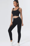 Black Seamless U Neck Sleeveless Cropped Yoga Top-Activewear-MomFashion