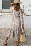 Multicolor Floral Smocked Long Sleeve Pocketed Dress-Dresses-MomFashion