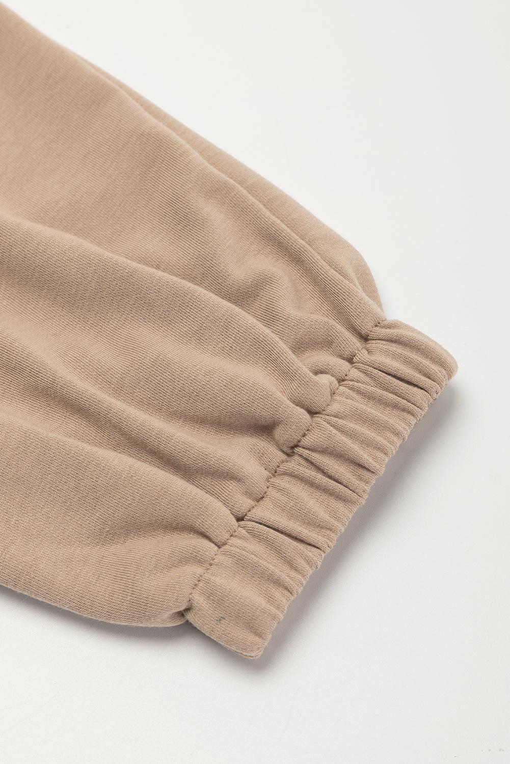 Light French Beige Cap Sleeve Open Back Drawstring Jogger Jumpsuit-Bottoms-MomFashion