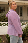 Plus Size Hooded Waffle Knit Top-Plus Size-MomFashion