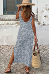 Gray Leopard Print Sleeveless Maxi Dress-Dresses-MomFashion