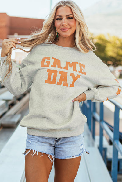 Grapefruit Orange Game Day Graphic Sweatshirt-Tops-MomFashion