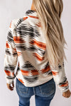 Gray Western Aztec Snap Buttoned Fleece Jacket-Outerwear-MomFashion