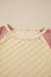 Parchment Colorblock Raglan Sleeve Textured Knit Top-Tops-MomFashion