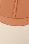 Gold Flame Button Flap Pocket Waffle Knit Shacket-Outerwear-MomFashion