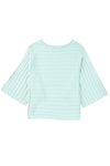 Green Exposed Seam Ribbed Knit Dolman Top-Tops-MomFashion