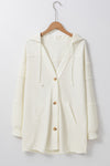 Beige Contrast Knit Patchwork Hooded Functional Coat-Outerwear-MomFashion