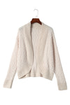 Apricot Popcorn Knit Open Front Cardigan-Tops-MomFashion