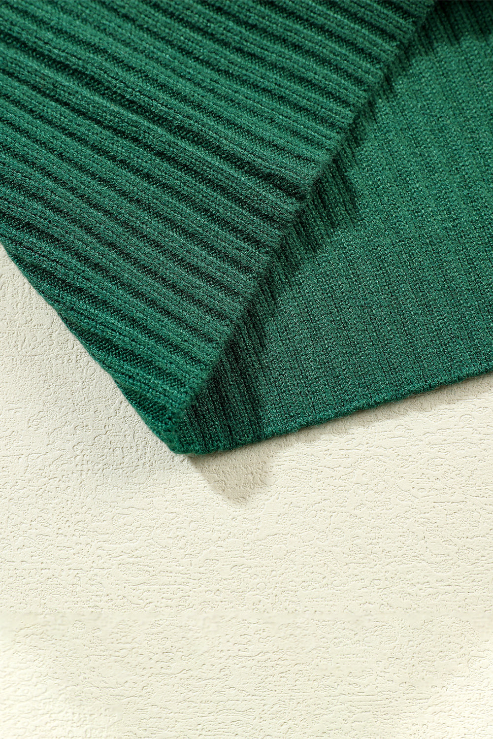 Blackish Green Patch Pocket Ribbed Knit Short Sleeve Sweater-Tops-MomFashion