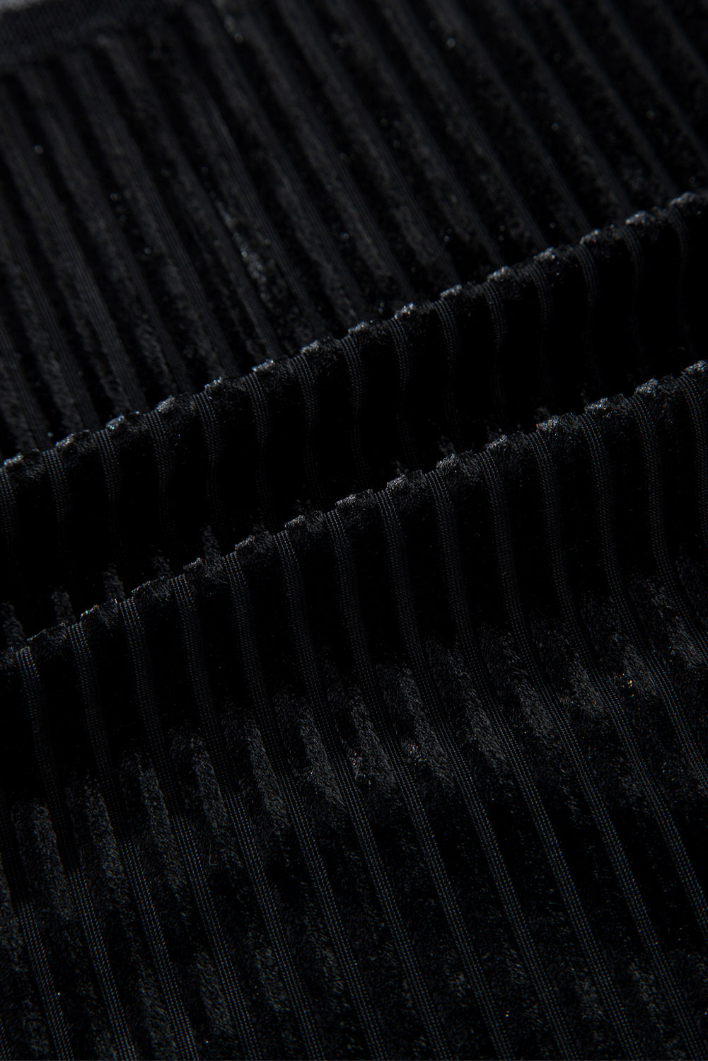 Black Dotted Mesh Striped Frilled Neck Bubble Sleeve Dress-Dresses-MomFashion