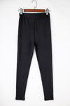 Black Fleece Lining Winter High Waist Leggings-Bottoms-MomFashion