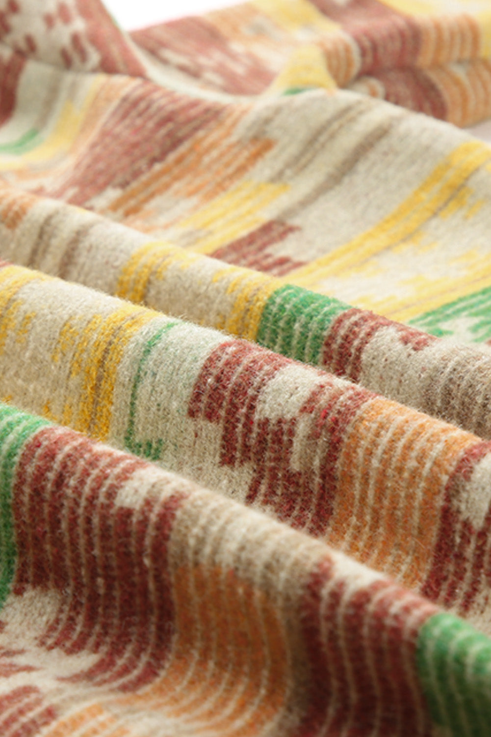 Yellow Western Aztec Print Button Flap Pocket Shacket-Outerwear-MomFashion