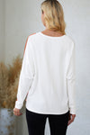 Apricot Colorblock Dolman Knit Top-Tops-MomFashion