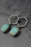 Green Vintage Turquoise Geometric Drop Earrings-Accessories-MomFashion