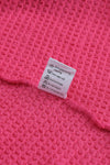 Pink Waffle Knit Button Up Casual Shirt-Tops-MomFashion