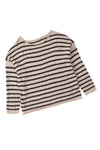 Striped Print Dropped Shoulder Loose Sleeve Sweater-Tops-MomFashion