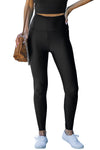 Black High Rise Tight Leggings with Waist Cincher-Bottoms-MomFashion