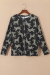 Black Lively Cheetah Print Long Sleeve Top-Tops-MomFashion