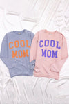 Gray Cool Mom Graphic Print Cording Sweatshirt-Tops-MomFashion