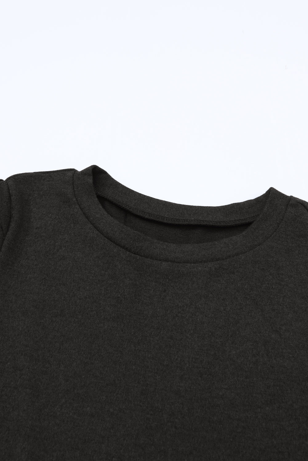 Black Buttoned Puff Long Sleeve Sheath Top-Tops-MomFashion