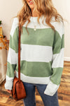 Colorblock Loose Sleeve Knit Sweater-Tops-MomFashion