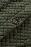 Green Retro Quilted Flap Pocket Button Shacket-Outerwear-MomFashion