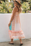 Multicolor Boho Patchwork Print Square Neck Sundress-Dresses-MomFashion