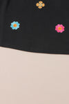 Black Floral Embroidered Puff Sleeve Top-Tops-MomFashion