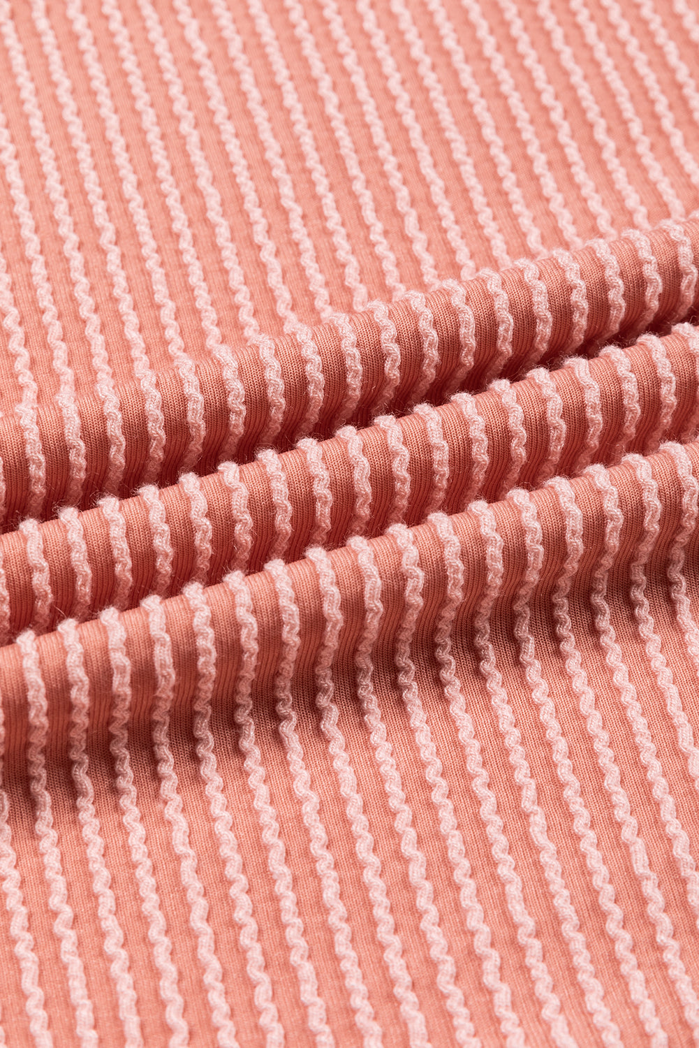 Fiery Red Color Block Long Sleeve Ribbed Loose Top-Tops-MomFashion