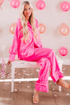 Rose 2pcs Leopard Satin Long Sleeve Pajamas Set-Loungewear-MomFashion