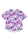 Purple Leopard Kiss Print Plus Size Short Sleeve Tee-Plus Size-MomFashion