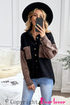 Black Contrast Leopard Denim Jacket-Outerwear-MomFashion